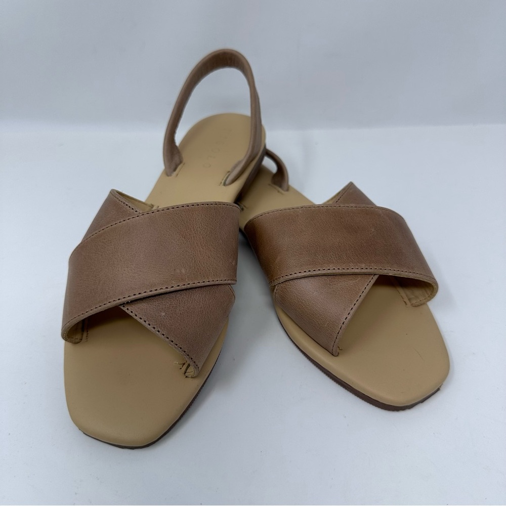 Nisolo All-Day Cross Strap Sandal Almond Tan Nude Size 6
